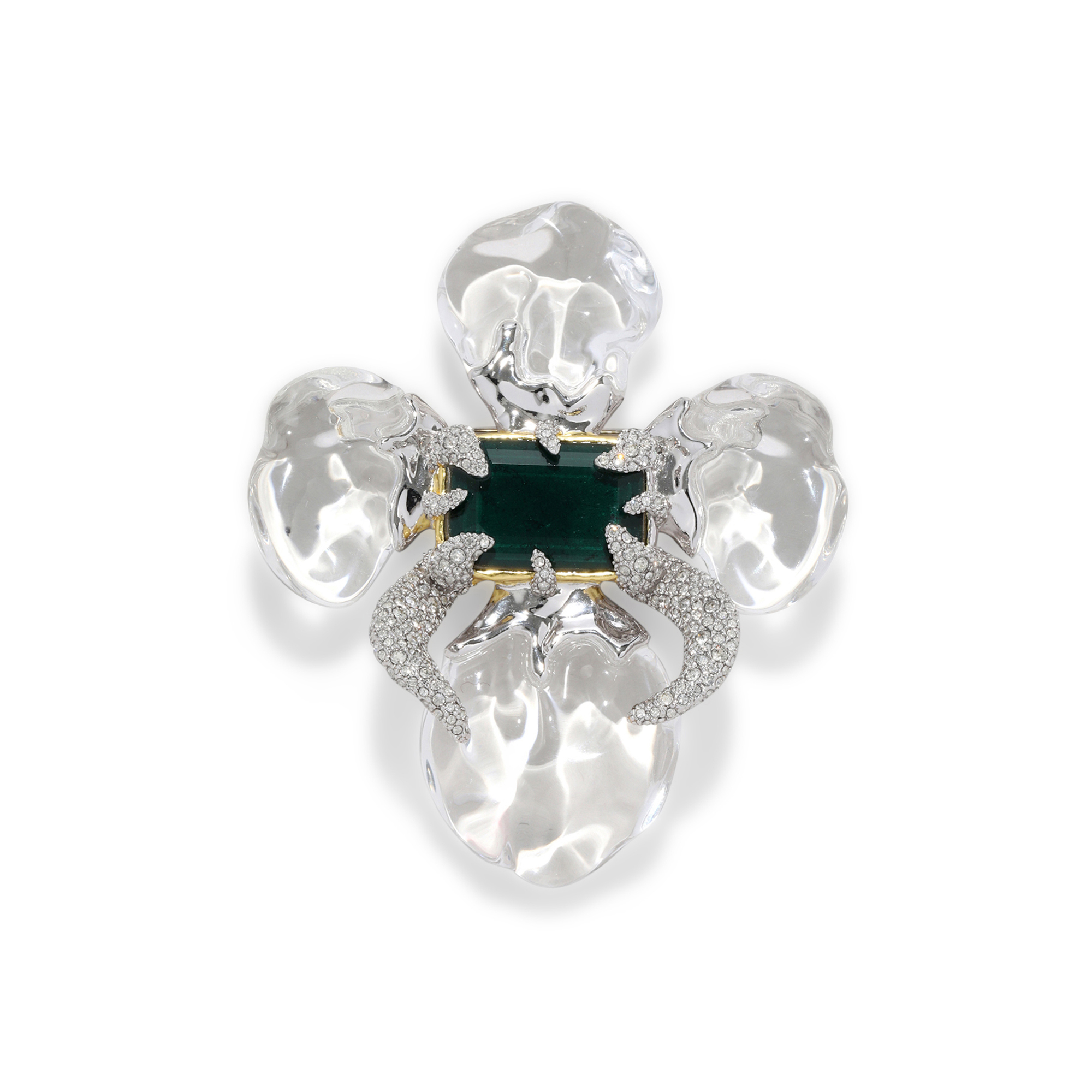 Silverlake Lucite Flower Pin