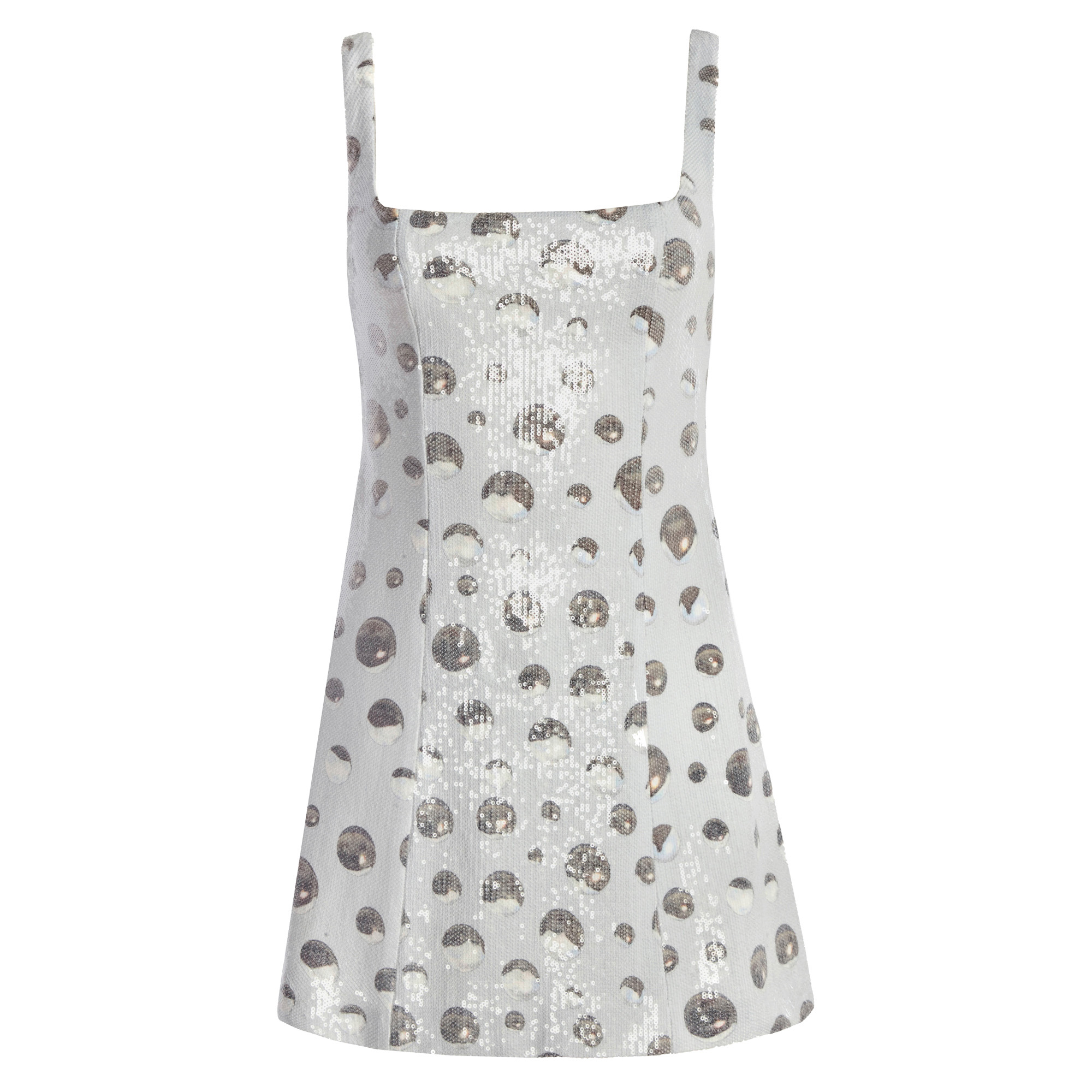 Sequin Chrome Polka Dot Cocktail Dress