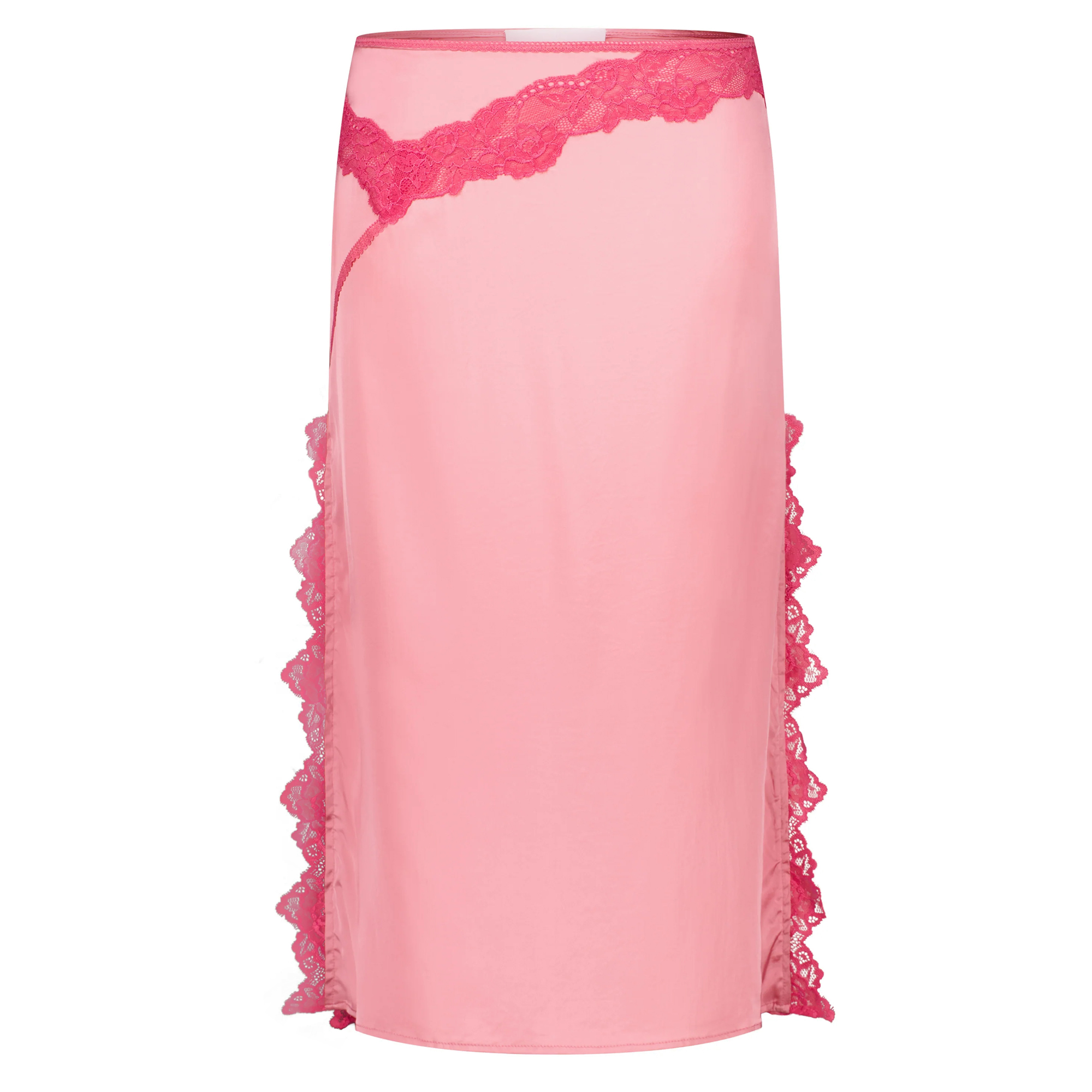 Attitude Lace Trim Midi Skirt