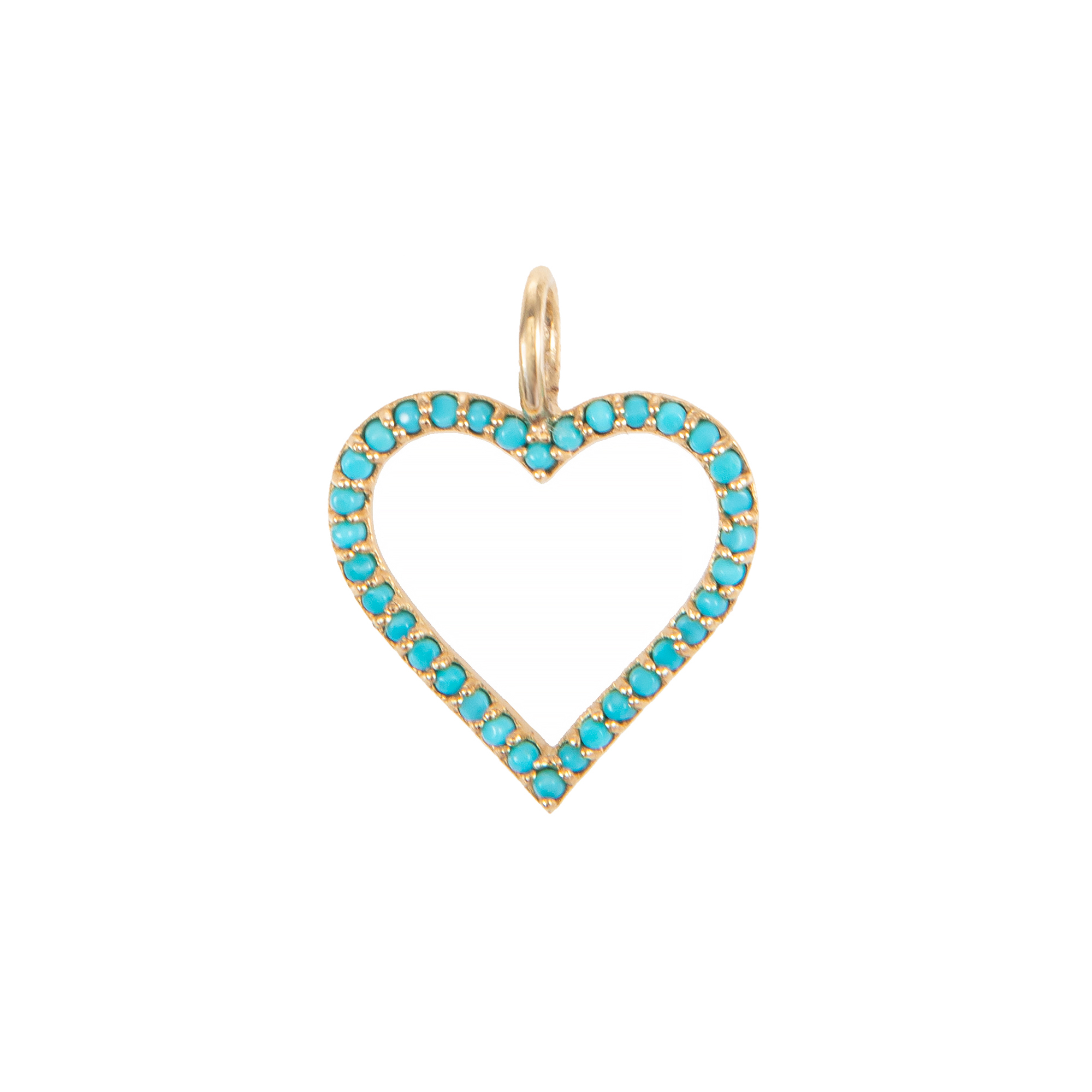Turquoise Open Heart Charm