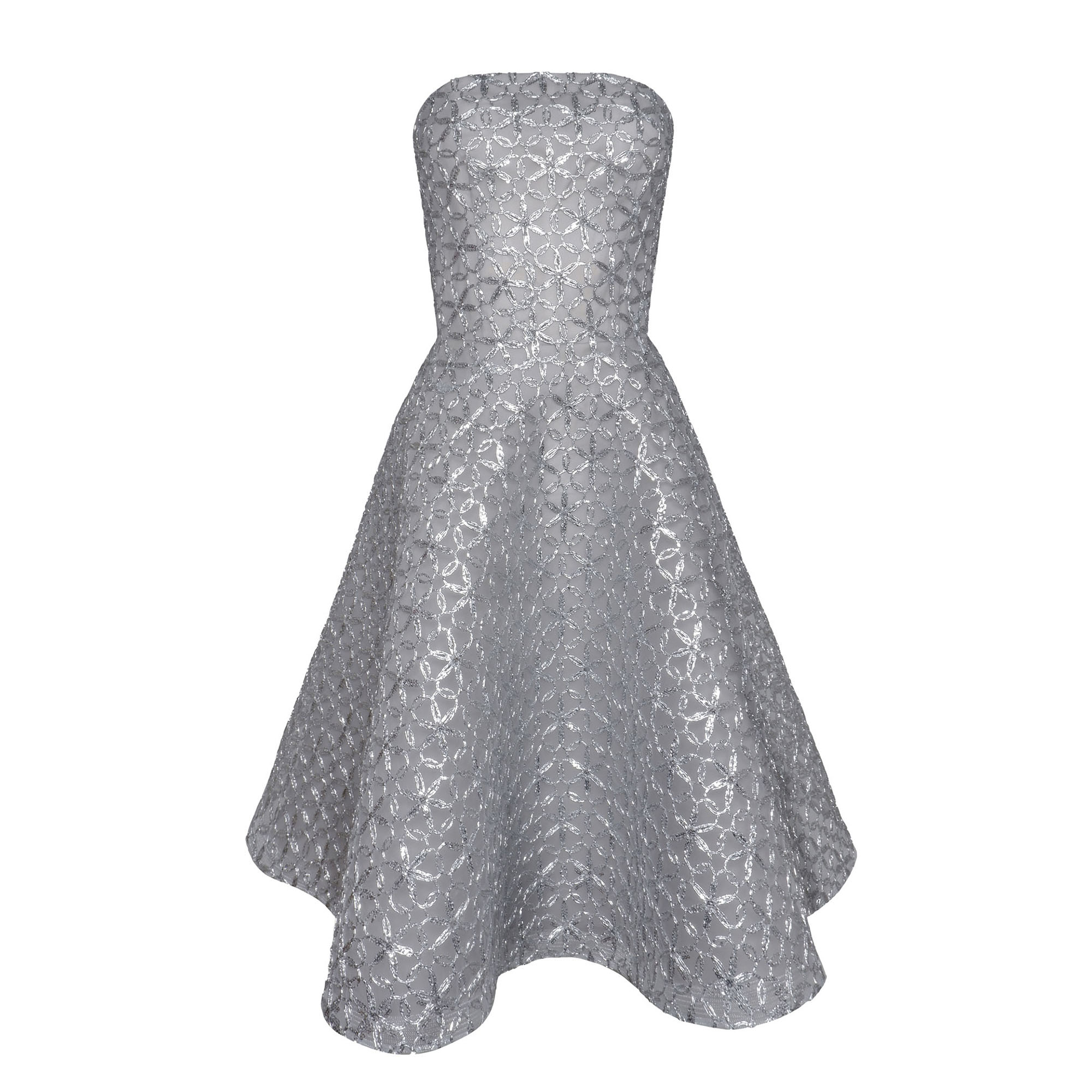 Strapless Metallic Raffia Mini Dress