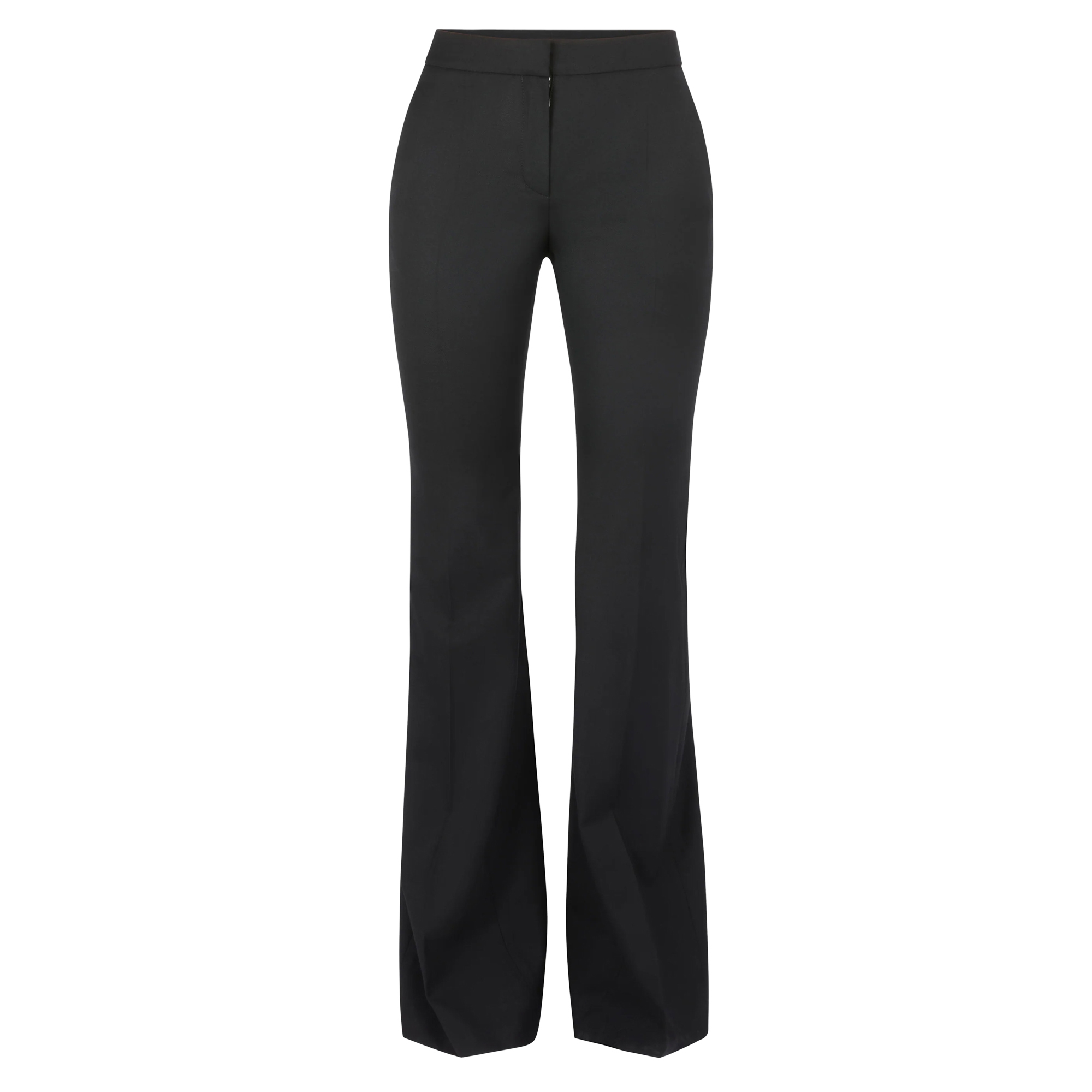 Flared Wool Gabardine Pants With Bow Details