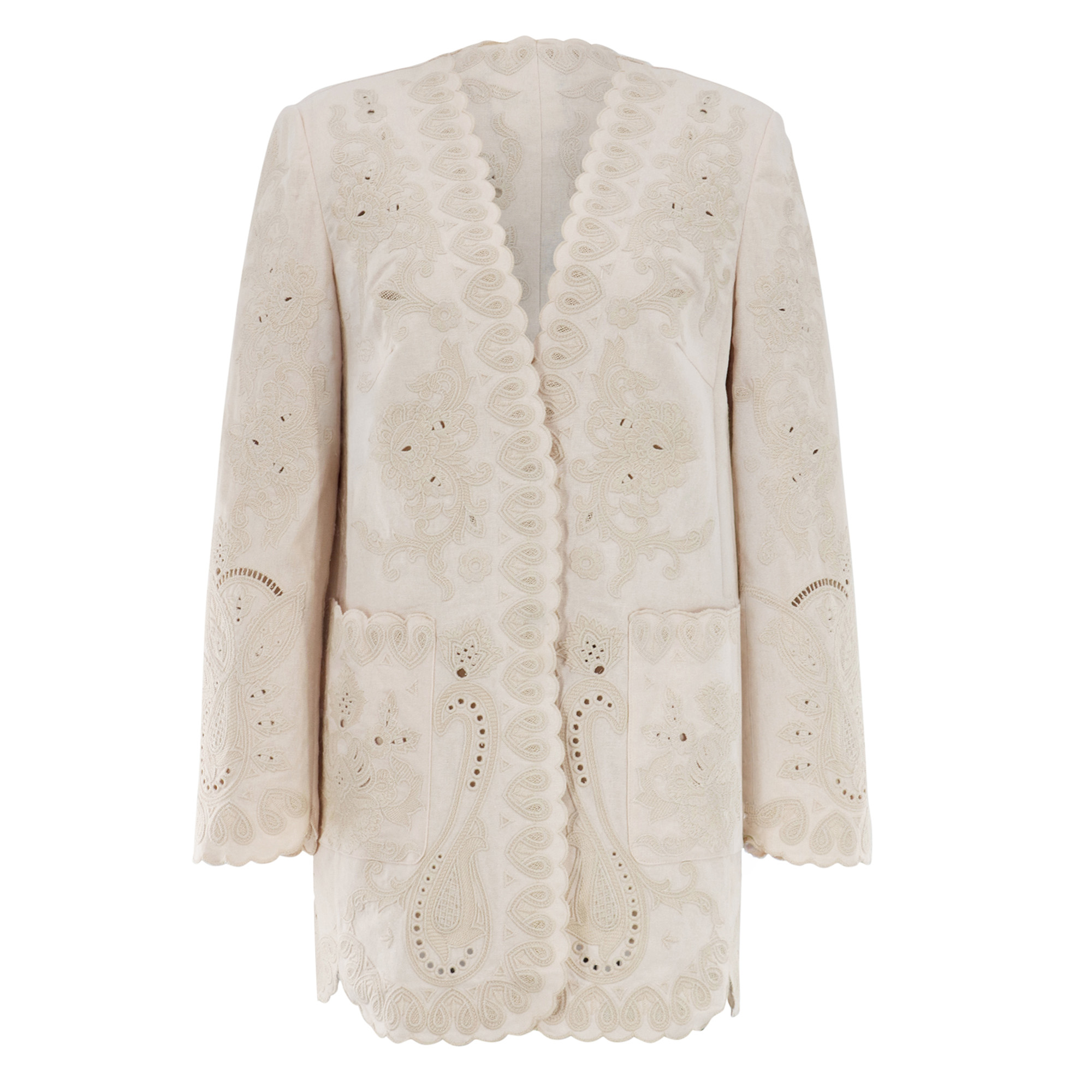 Laci Eyelet-Embroidered Linen-Cotton Jacket