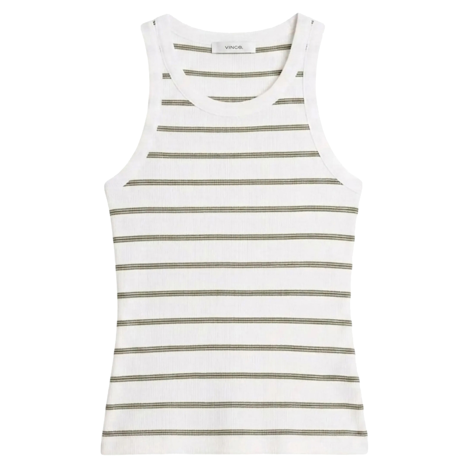 Striped Ribbed Scoop-Neck Tank