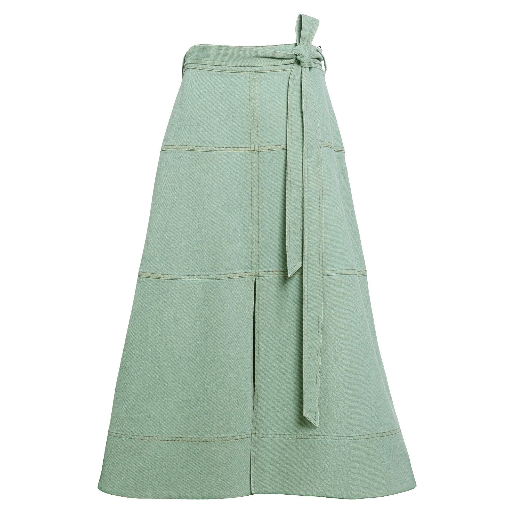 Hudley Belted Denim Midi Skirt