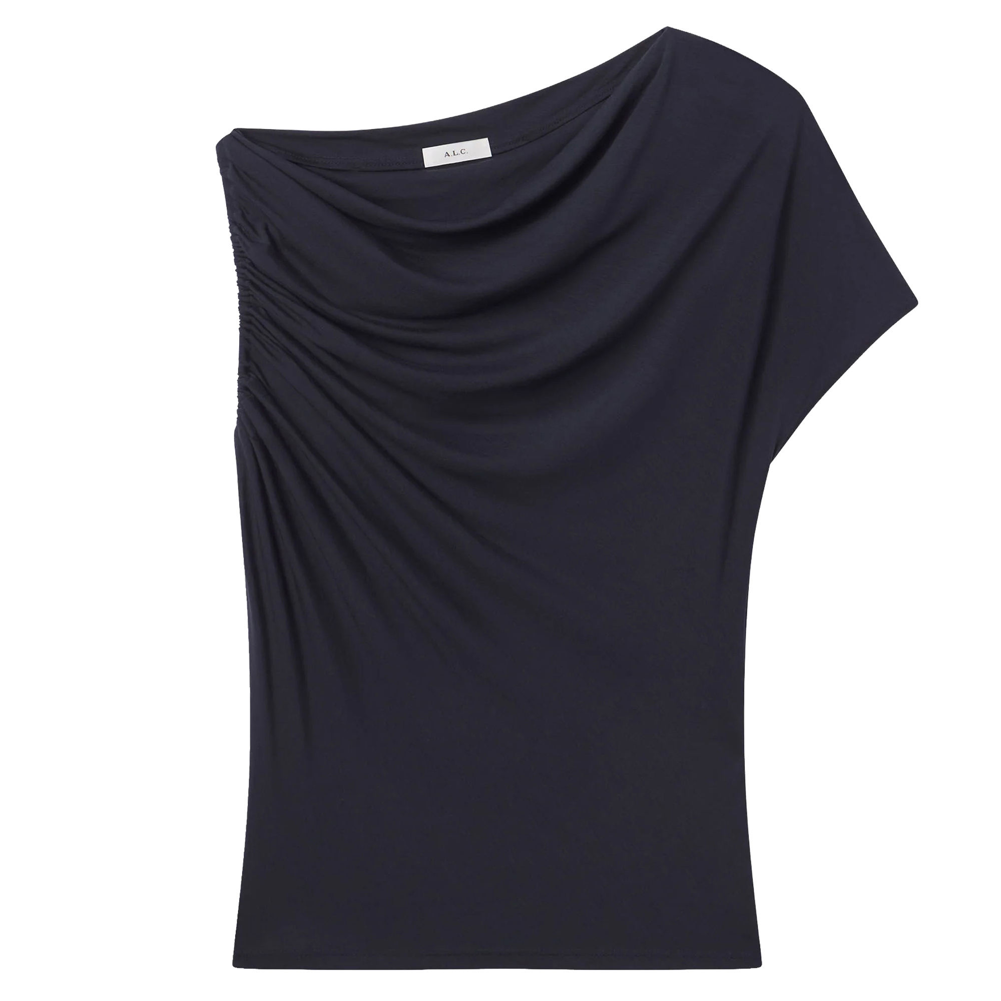 Halle One-Shoulder Jersey Tee