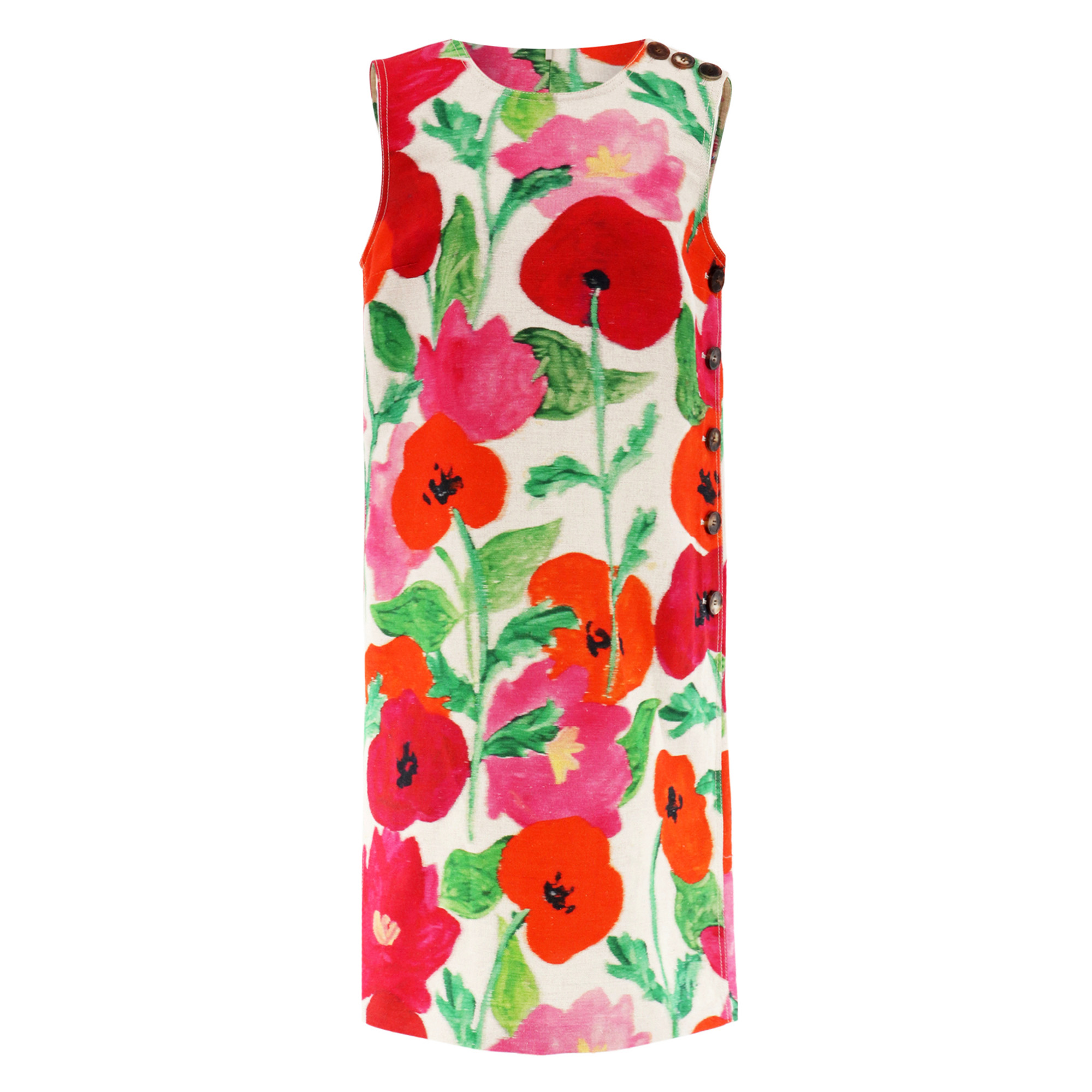 Sleeveless Floral-Print Shift Dress